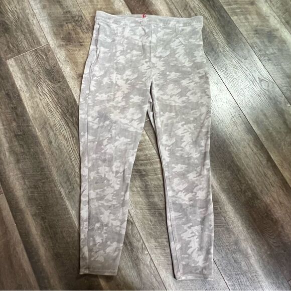 SPANX Jean-ish Stone Wash Green Grey Camo High Rise Ankle Jegging Leggings 1X - Picture 6 of 16